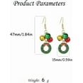 thumbnail image 6 of Red Green Christmas Drop Dangle Earrings for Women Gold-Toned Long Chain Jingle Bell Wreath Snow Santa Claus Round Ball Dangling Fish Hook Studs Earring Funny Xmas Holiday Jewelry, 6 of 6