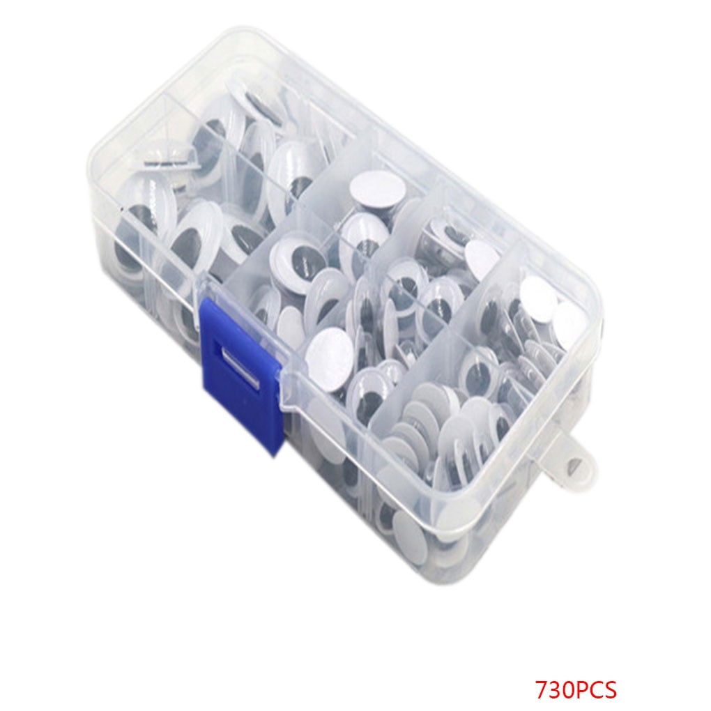 730PCS/Set Self Adhesive Sticky Wiggle Googly Eyelash Eyes Assorted Size Kids Clothes Scrapbooking Puppets