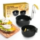 thumbnail image 1 of Juego de Hervidor y Pocheador de Huevos Antiadherente de Acero Inoxidable, 4 Piezas con Anillos Colgantes de Oreja y Mangos Desmontables Plegables Resistentes al Calor para Cocinar Huevos Hervidos, 1 of 9