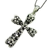 Western Mania 53228 Rhinestone Necklace Cross, Silver