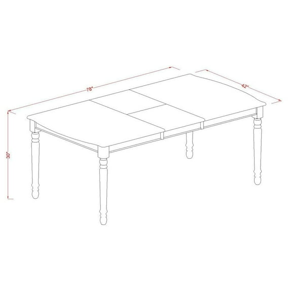 East West Furniture Dover 9-piece Wood Dining Table Set in Buttermilk/Cherry