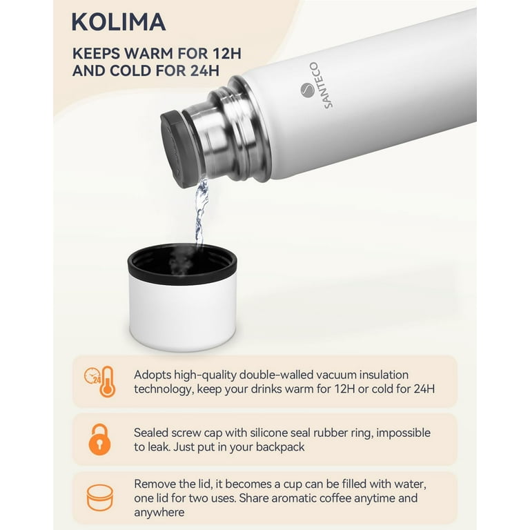 SANTECO Kolima Vacuum Flask, 34 oz, Stainless Steel, Vacuum Insulated