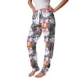 thumbnail image 4 of Women Halloween Pajama Pants Drawstring High Waist Pants Pumpkin Print Wide Leg Soft Lounge Sleep Pajamas Gray,L, 4 of 5