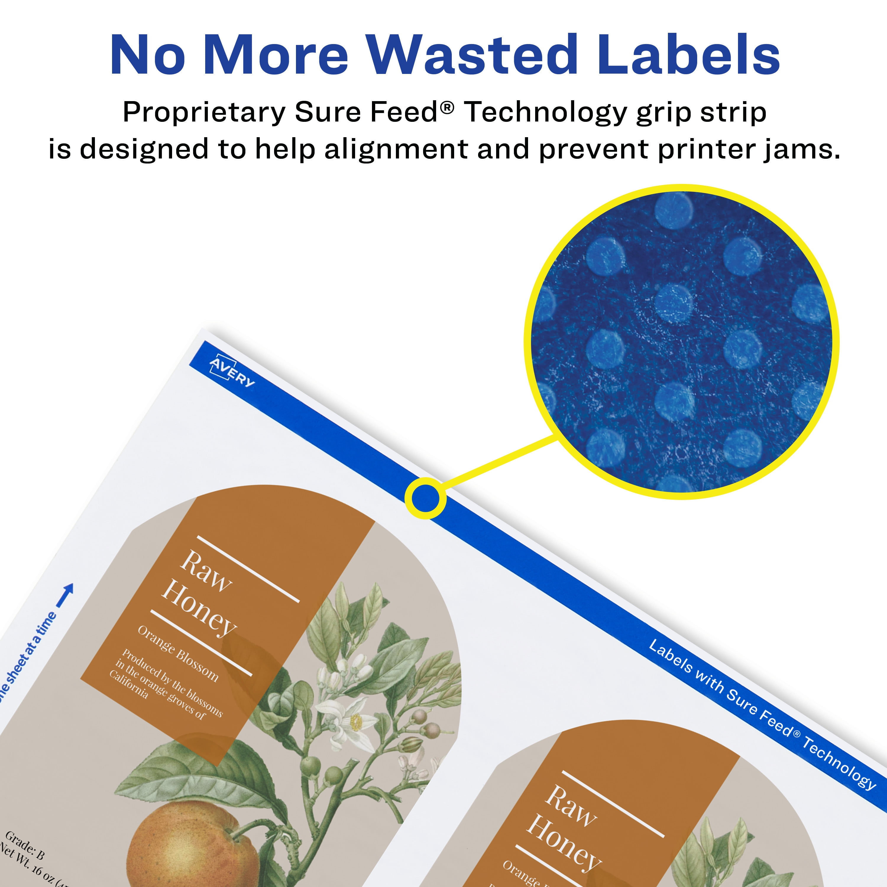 Avery Matte White Arched Labels, 3" x 2.25", 450 Total