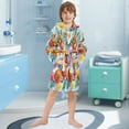 thumbnail image 5 of FORMRS Kids Bathrobe Unisex Hooded Robe Toddler Pajamas Sleepwear, Size 4-6T, Watercolor Tomatoes, 5 of 7