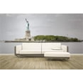thumbnail image 2 of ABPHOTO 7x5ft Photography Backdrop Statue of Liberty New York City Green Trees River Interior Wallpaper White Sofa Brick Wood Floor Photo Background Backdrops, 2 of 4