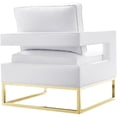 thumbnail image 4 of TOV Furniture Chaise Avery 21" en Cuir Moderne et Acier Inoxydable Blanc/or, 4 of 7