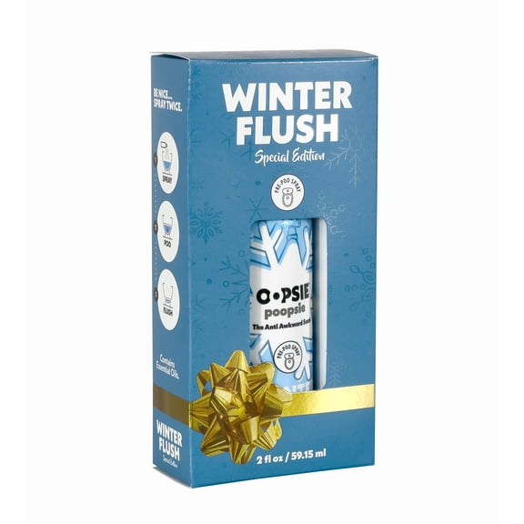 Oopsie Poopsie before and after you go pre-poo toilet spray single box bottle Winter Flush - The Anti Awkward Scent