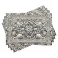 thumbnail image 3 of Ambesonne Floral Art Table Runner & Placemats, Blooming Scenery Baroque, Placemat 4 pcs + Runner 16"x90", Dark Sea Green Pale Blue, 3 of 4