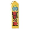 Pack of 6 Yellow “Super Star” School, Sports and Camp Award Ribbon Bookmarks 8"