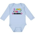 thumbnail image 3 of Inktastic I Love You Grandma with Flowers Girls Long Sleeve Baby Bodysuit, 3 of 5