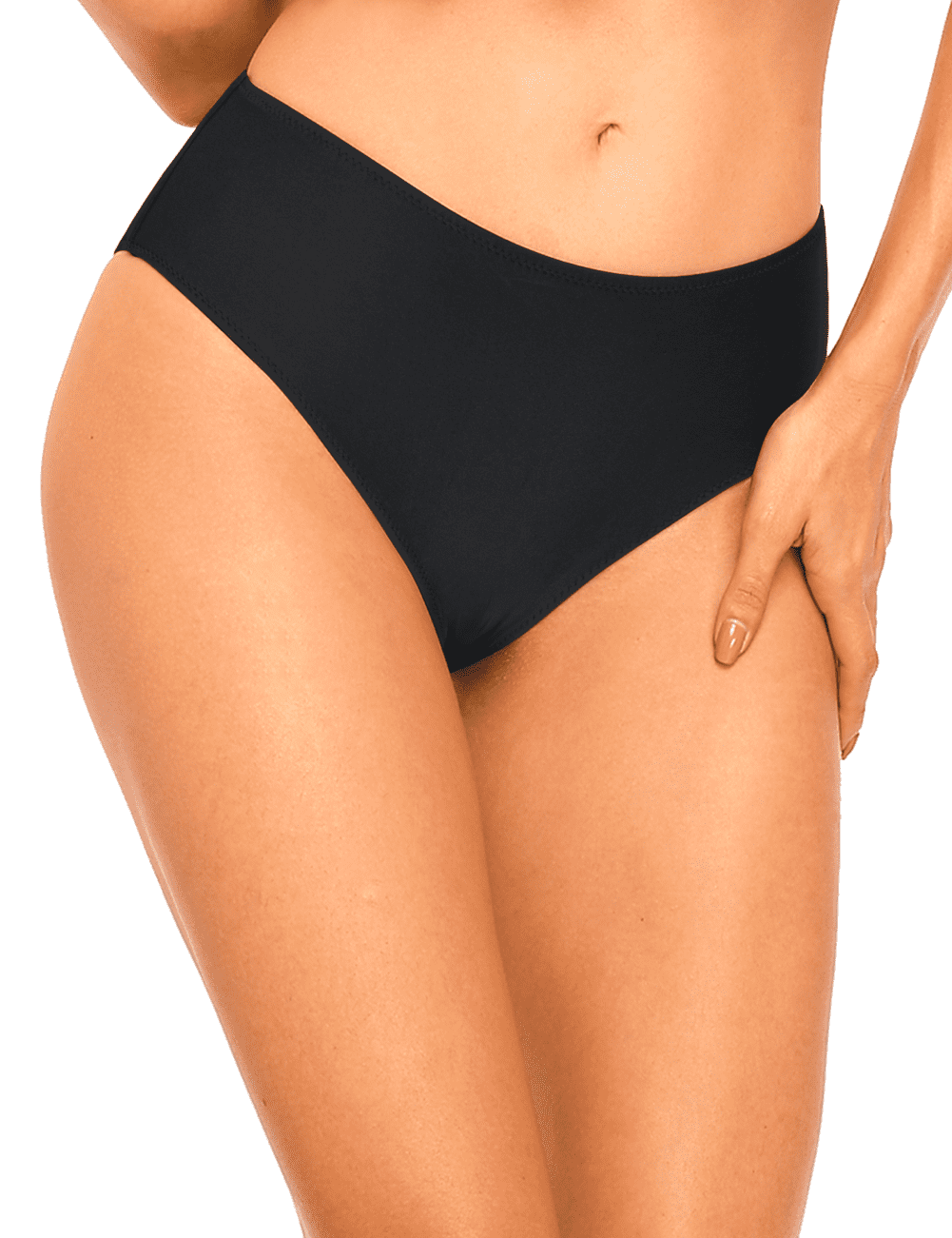 Basic Solid Color Swim Bottom High Waist Bikini Bottom Tankini Brief Hilor Womens UPF 50 