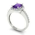 thumbnail image 2 of 1.92 ct Emerald Cut Natural Amethyst Solitaire with Accents Engagement Ring for Women in 18K White Gold, 2 of 5