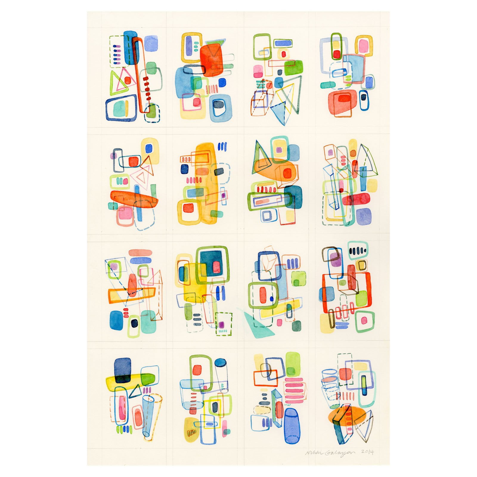 Marmont Hill Busy Shapes Painting on Wrapped Canvas