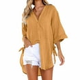 thumbnail image 3 of Giftesty Womens Plus Size Womens Loose Button Long Shirt Dress Cotton Ladies Casual Tops T-Shirt Blouse, 3 of 5