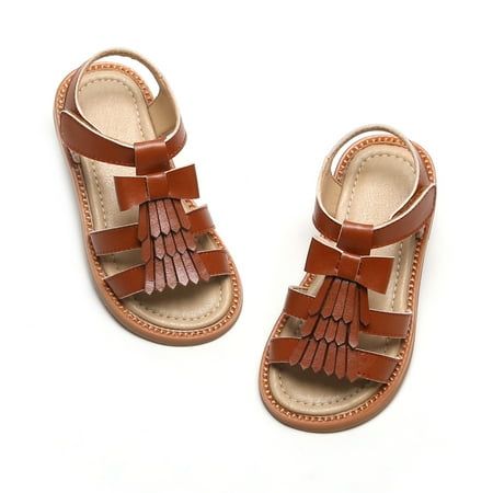 

THEE BRON Girls Sandals-Toddler Kids Dress Open Toe Summer Sandals(6-12M)