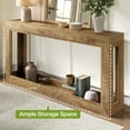 thumbnail image 3 of 63" Modern Rectangular Console Table with Open Shelf, MDF Wood Grain Entryway Table for Hallway or Living Room, 3 of 7
