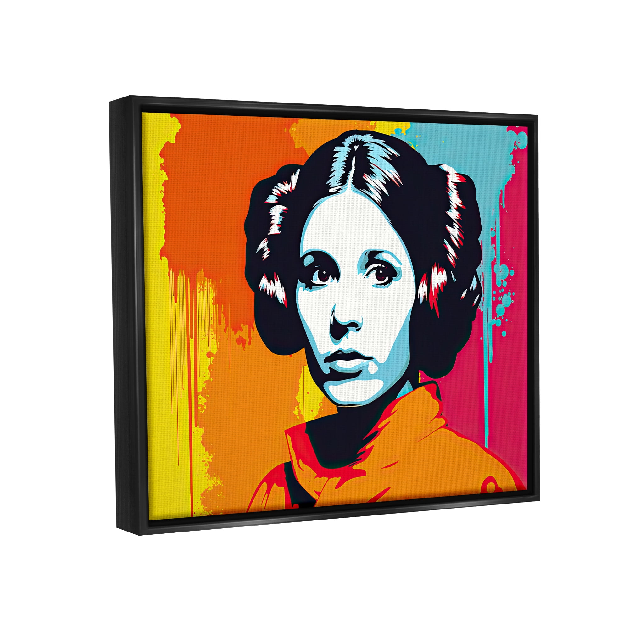 Stupell Industries Urban Pop Sci-Fi Woman Fairy Tales & Fantasy Painting Black Floater Framed Canvas Art Print Wall Art, 31 x 25
