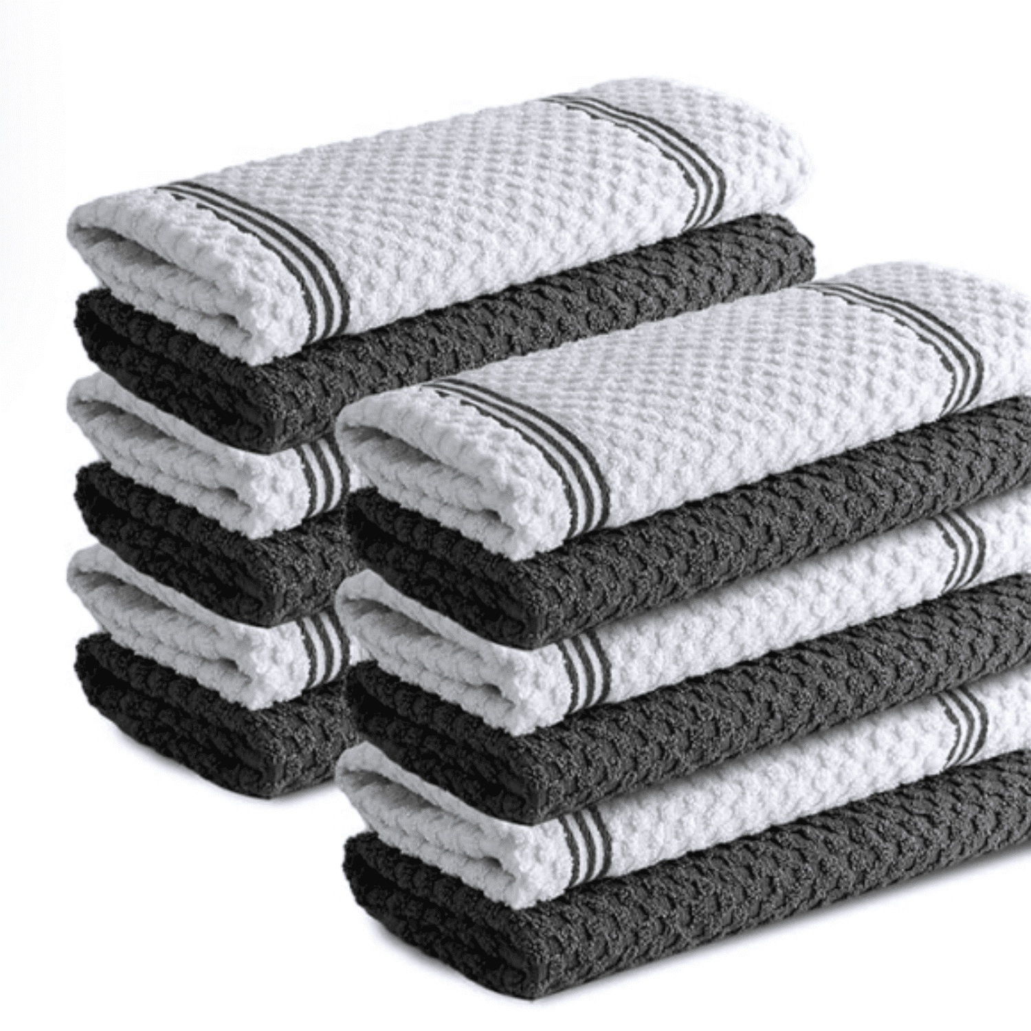 Xclusives Premium Kitchen Towels - [Pack of 12] 100% Cotton Kitchen Hand Towels (15 x 25 Inches) - Dish Towels for Kitchen |Grey|
