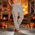 thumbnail image 4 of Men's Traditional Plaid Pajama Pants with Pockets & Drawstring - Cuffed Jogger Sleep Bottoms for Men, Elastic Waist Soft Lightweight Lounge Homewear Yellow S, 4 of 7
