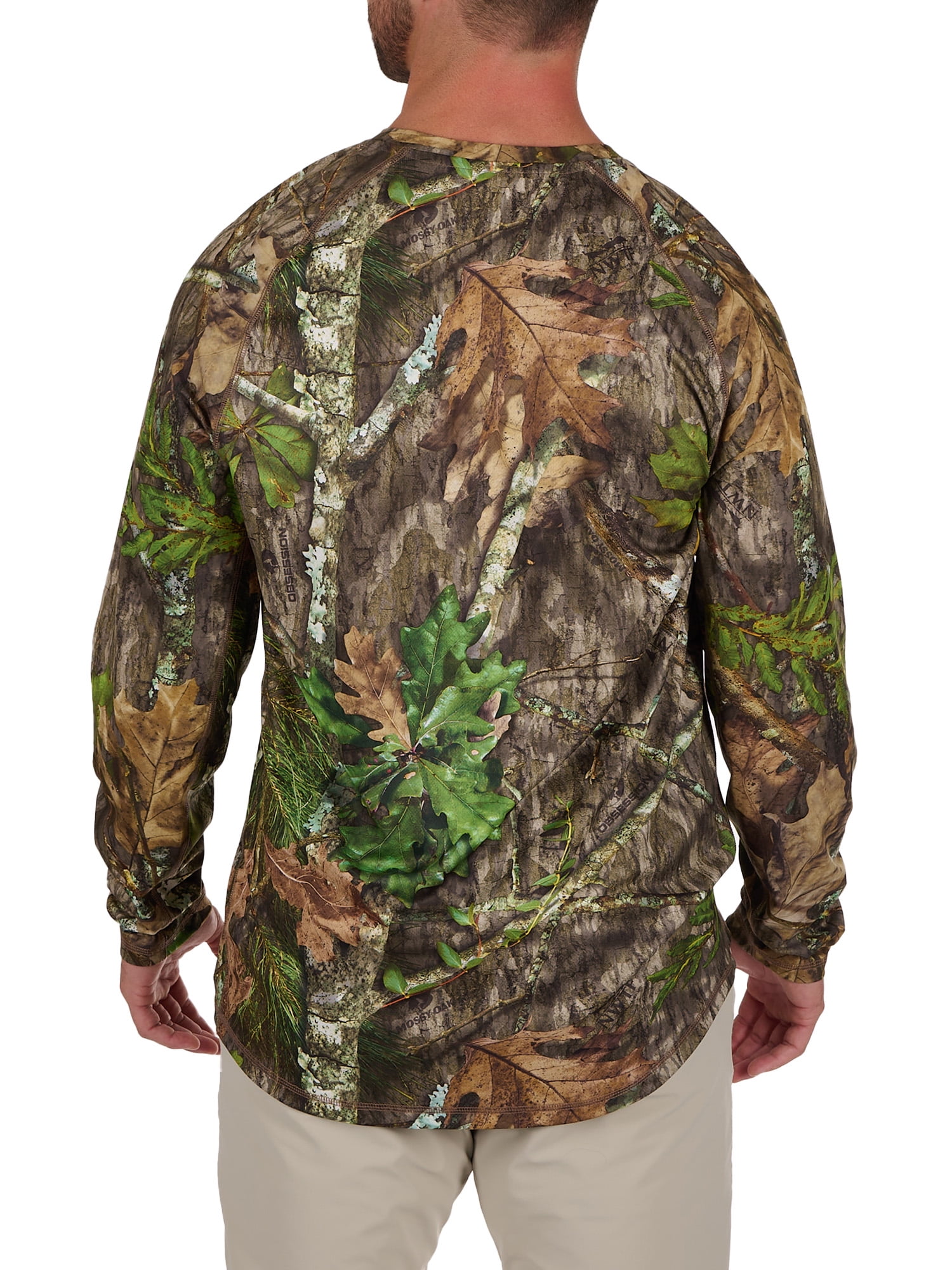 Mossy Oak Men's Long Sleeve Camo Turkey Hunting Performance Shirt, Mossy Oak Obsession, Sizes S-3XL