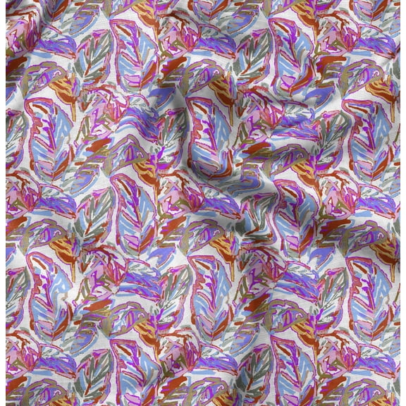 Soimoi Floral Print, Silk Fabric, Decor Sewing Fabric by The Yard 42 Inch Wide,Decorative Fabric for Shirts Suits Ties, Multicolor
