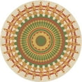 thumbnail image 1 of Ahgly Company Indoor Round Patterned Cardboard Brown Gold Area Rugs, 7' Round, 1 of 6