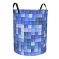 thumbnail image 2 of Round Laundry Basket, Aesthetics of Diamond Color Arrangement Foldable With Handle Waterproof Medium Size, 2 of 8