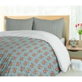 thumbnail image 5 of Ambesonne Cartoon Duvet Cover Sets, Continuous Tiger Art, 2-Queen, Burnt Sienna and Pale Teal, 5 of 7