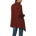 thumbnail image 3 of Unique Bargains Women's Spring Fall Draped Open Front Lightweight Cardigan Shrugs Boleros L Wine Red, 3 of 6