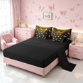 thumbnail image 4 of Homewish Glowing Butterfly Full Size Bedding Sets for Girls, Black Gold Full Size Bed in a Bag, Black Reversible, 7 Pieces, 4 of 7