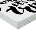 thumbnail image 2 of Ambesonne Saying Fitted Sheet, Life Letters, Queen Size, Black and White, 2 of 3