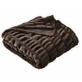 thumbnail image 3 of Better Homes & Gardens Brown Ruched Faux Fur Throw, 50"x72", 3 of 7