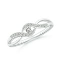 thumbnail image 1 of Angara Natural Diamond Ring - Solitaire Round Diamond Infinity Promise Ring in Platinum for Women (Ring Size = 3), 1 of 10
