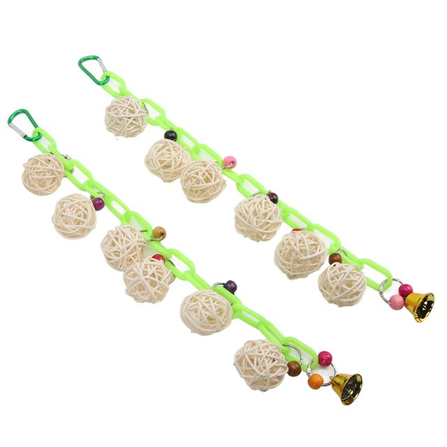 Juguete colgante para masticar pájaros, 2 piezas, bola colgante para pájaros, loros, bola para masticar, juguete para colgar pájaros, juguete construido para durar