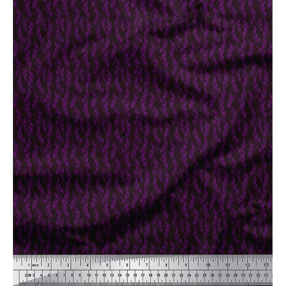 Soimoi Velvet Fabric Leaves Shirting Print Fabric by Yard 58 Inch Wide