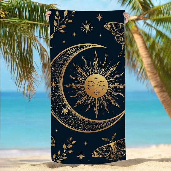 RKSupls 30x60inch Beach Towel Sun Moth Crescent Quickly Absorb Moisture - Machine Washable Ultra-Soft Microfiber, Ideal for Bathroom beach yoga