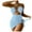 Sky Blue, variant on WREESH Womens Bikini Set with Sarong Bathing Suit Beach Cover Up Wrap Skirt Solid Bikini Strap Bikini Deep V Split Swimsuit Set Three-Piece Swimming Suit White