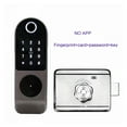 thumbnail image 2 of Door Lock, No Wiring Waterproof Tuya Smart Door Lock Double Sided Fingerprint Rim Lock Smart Card Digital Code Outdoor Electronic Lock ,Easy to Install, 2 of 7