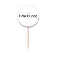 thumbnail image 1 of Hello World Spanish Art Deco  Fashion Toothpick Flags Round Labels Party Decoration, 1 of 3