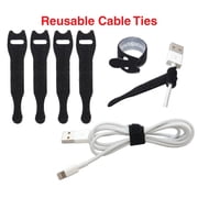 Desktop Cable Organizer, Weighted, Eco-Friendly Silicone, No Bad Smell, Bundled with 4 Reusable Cable Ties (White)