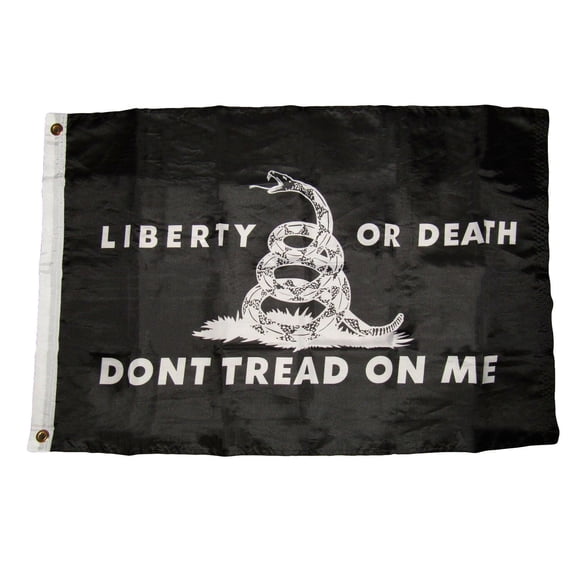 2x3 Liberty Or Death Gadsden Don't Tread On Me Black Flag 2'x3' Banner Grommets