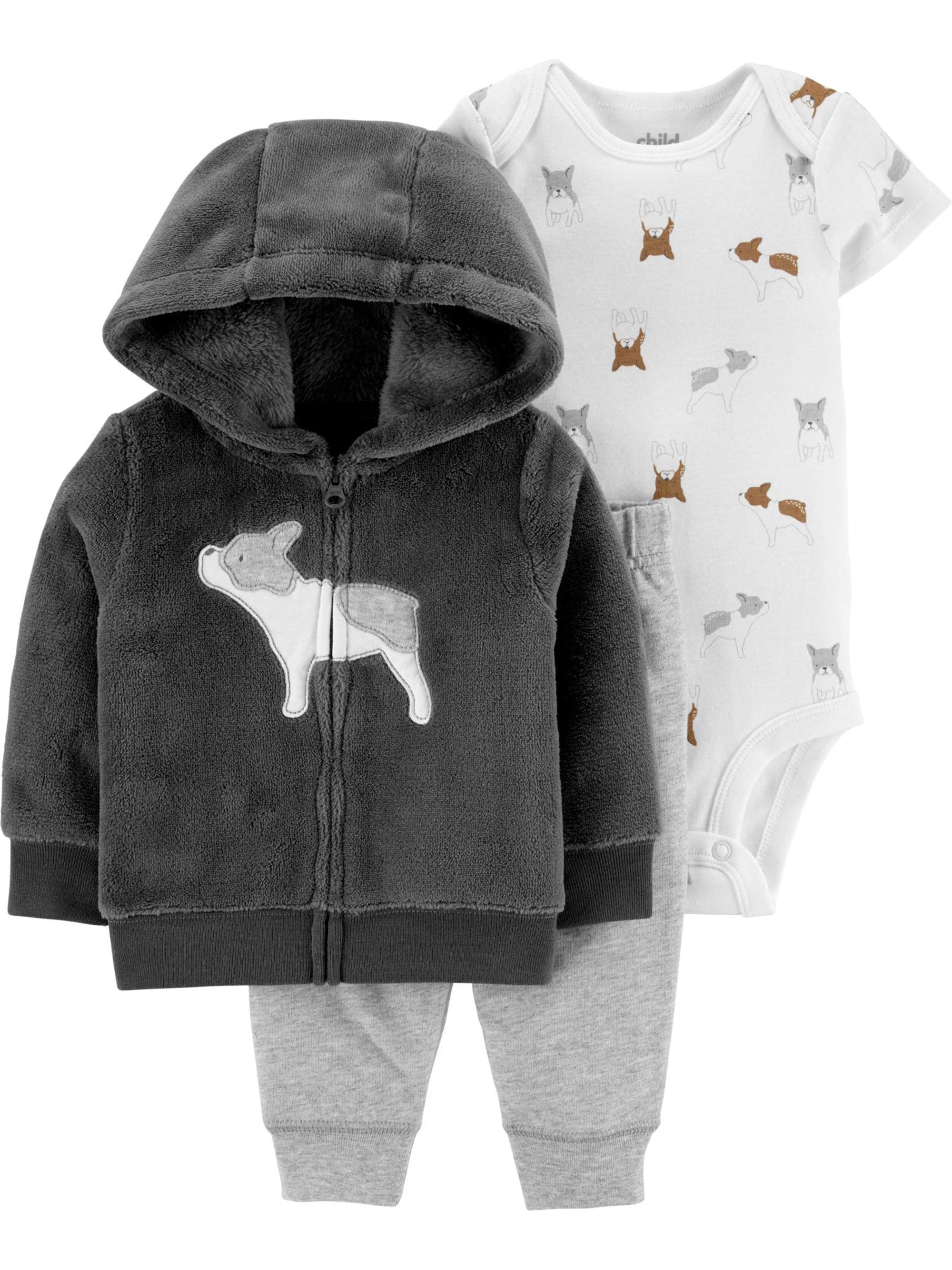 Child of Mine by Carter's Baby Boy Fleece Hoodie Jacket, Bodysuit