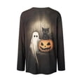 thumbnail image 5 of CLOISE Plus Size Shirts for Women Halloween Crew Neck Casual Pullover Ghost Long Sleeve Tee Tops Fall Slim Outfits for Daily Wear Multicolor S, 5 of 8