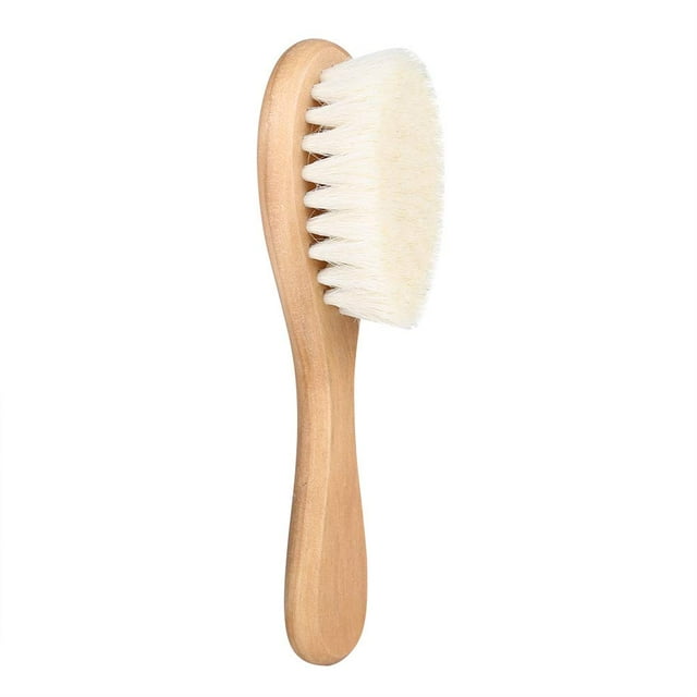 Cepillo para la cabeza del bebé Vhermosa Peine de pelo de cabra suave cerdas de madera herramienta de masaje para bebés