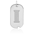 thumbnail image 5 of 14K Solid White Gold Dainty Letter I Initial Name Monogram Dog Tag Necklace Chain Pendant Charm with chain 22inch, 5 of 11