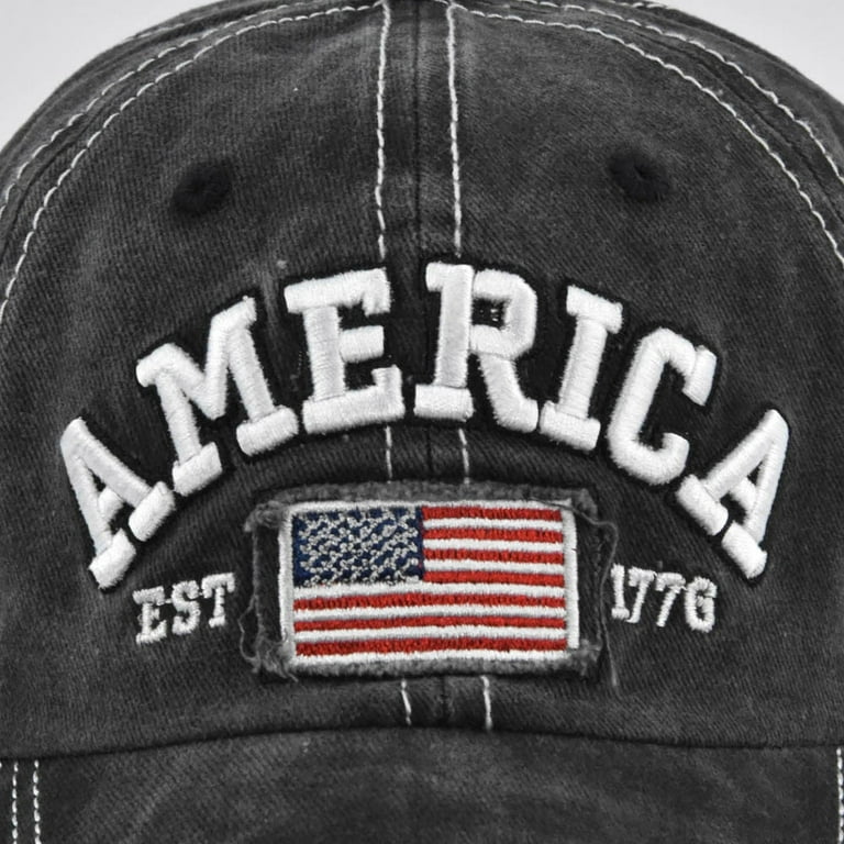 Sksloeg Hats for Men and Women Baseball Cap American Flag Hat Unisex  Vintage Embroidery Washed Distressed Cotton Baseball Cap Adjustable Usa  Trucker Dad Baseball Hat,Coffee 