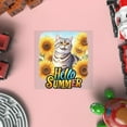 thumbnail image 4 of British Shorthair Hello Summer Sunshine Sunflowers Spring Retro Vintage Cutout Transfer Sticker Cat Lover Kitten Owner Gifts Transparent Decal Art Decor - 00008, 4 of 5