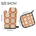 thumbnail image 2 of Yayeee Oven Mitts and Pot Holder Set of 2 Heat Resistant Kitchen Gloves Baking Hot Pad, Beige Geometric, 2 of 5