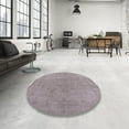 thumbnail image 4 of Ahgly Company Machine Washable Indoor Square Industrial Modern Silver Pink Area Rugs, 4' Square, 4 of 7